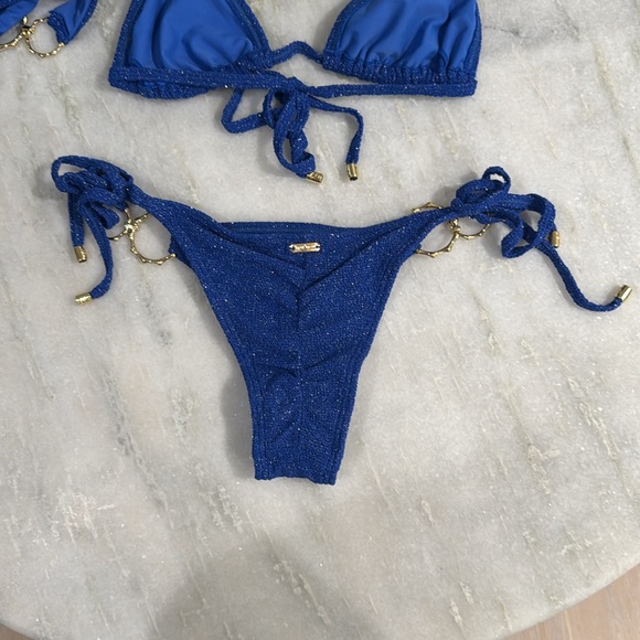 NWOT Beach Bunny Audrey Bikini Bottom Bundle in Blue Glitter - Picture 6 of 9